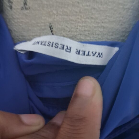 Hooded Water Resistant Utility Trenchcoat Jacket in Royal Blue - Picture 8 of 10